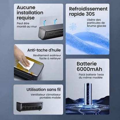 Mini Refroidisseur d'Air Mural avec Télécommande – Noir